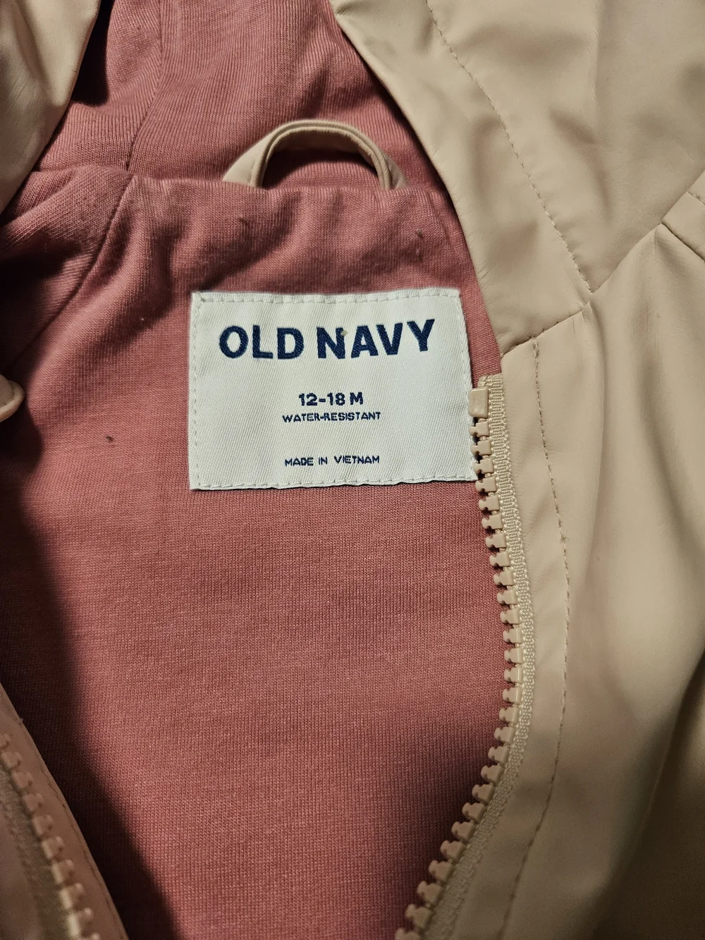 Old Navy Light Pink Hooded Raincoat for Kids